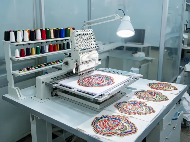 Promotional patch production with multiple thread colors